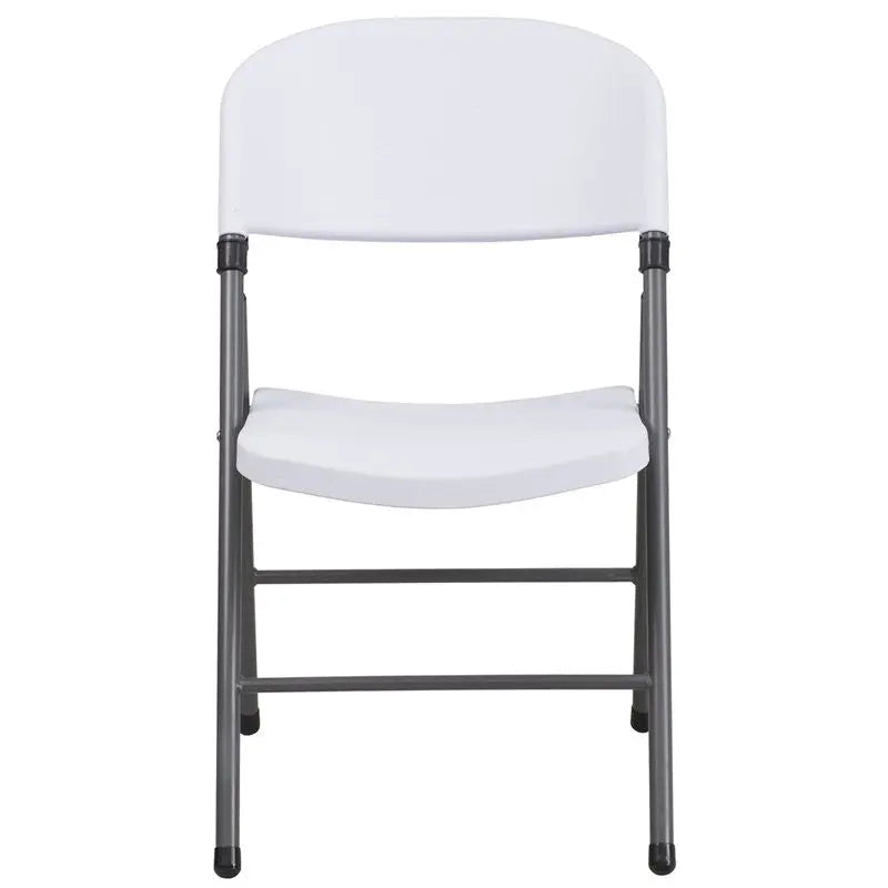 Rivera Plastic Folding Chair, White with Charcoal Frame, Textured Seat iHome Studio