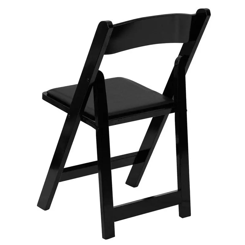 Rivera Wood Folding Chair, Black, Vinyl Seat iHome Studio
