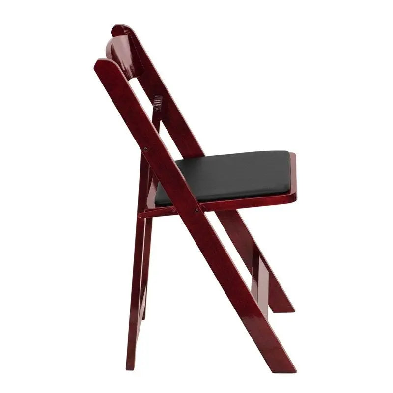 Rivera Wood Folding Chair, Mahogany, Vinyl Seat iHome Studio