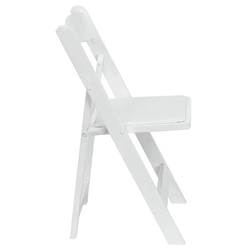 Rivera Wood Folding Chair, White, Vinyl Seat iHome Studio