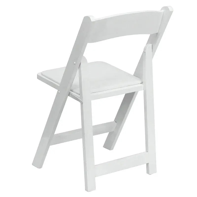 Rivera Wood Folding Chair, White, Vinyl Seat iHome Studio