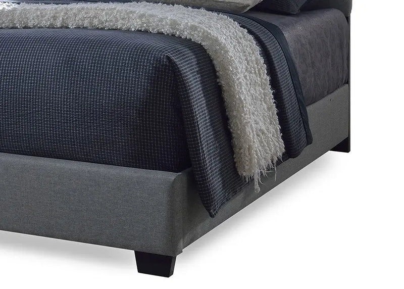 Romeo Grey Button-Tufted Upholstered Bed (Full) iHome Studio