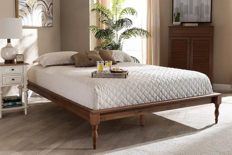 Romy Ash Wanut Wood Bed Frame (King) iHome Studio