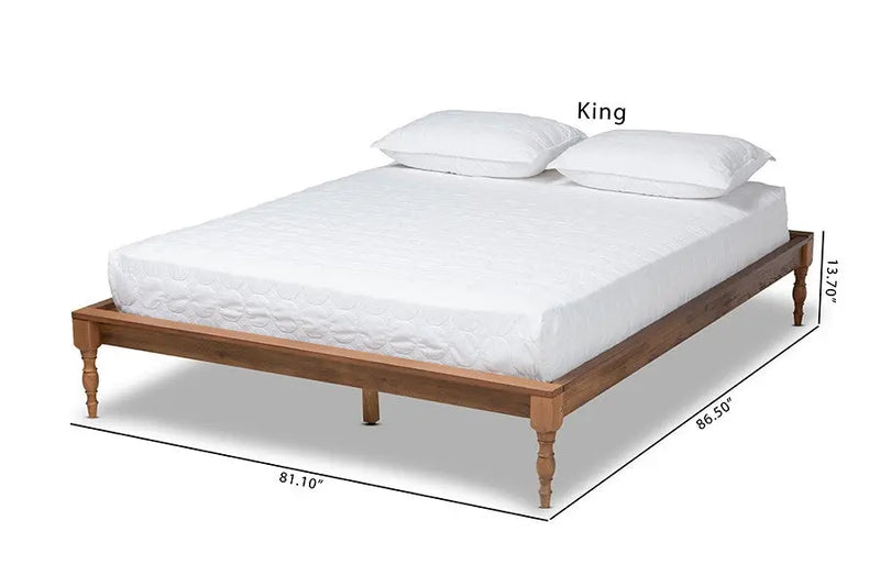 Romy Ash Wanut Wood Bed Frame (King) iHome Studio