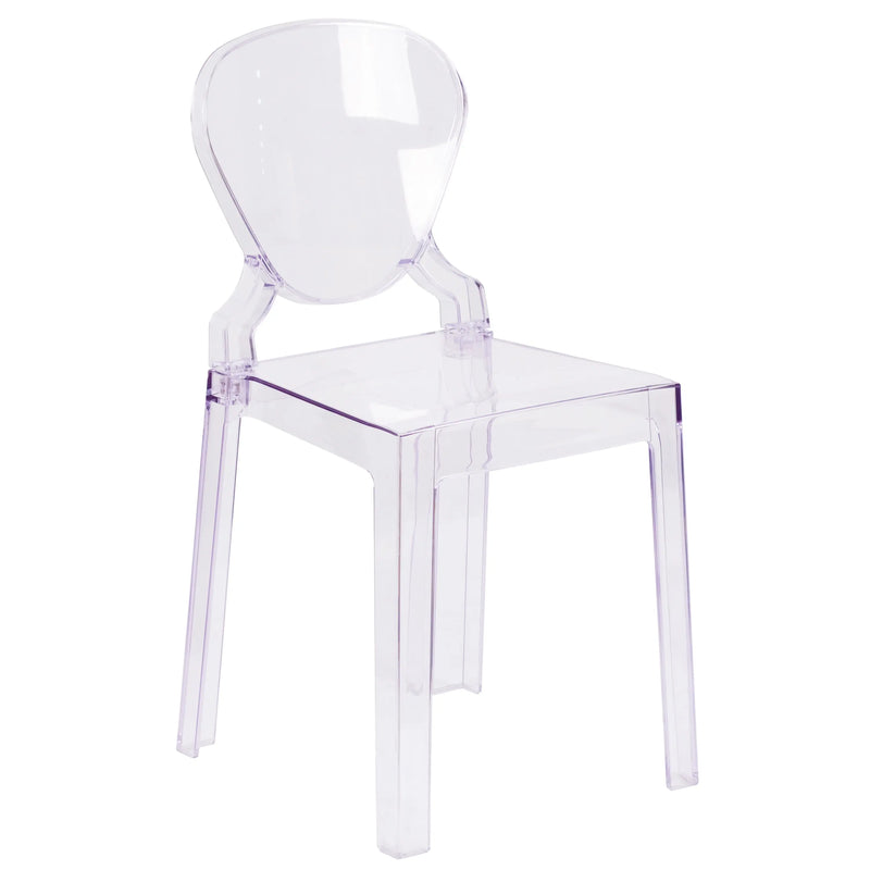 Rudy Ghost Chair with Tear Back, Transparent Crystal iHome Studio