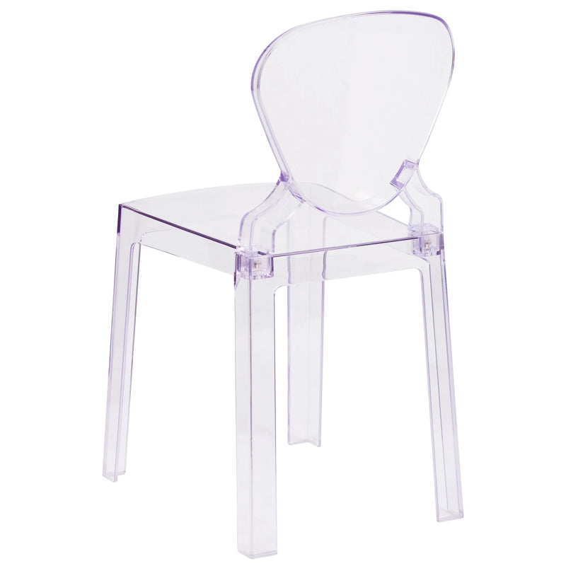 Rudy Ghost Chair with Tear Back, Transparent Crystal iHome Studio