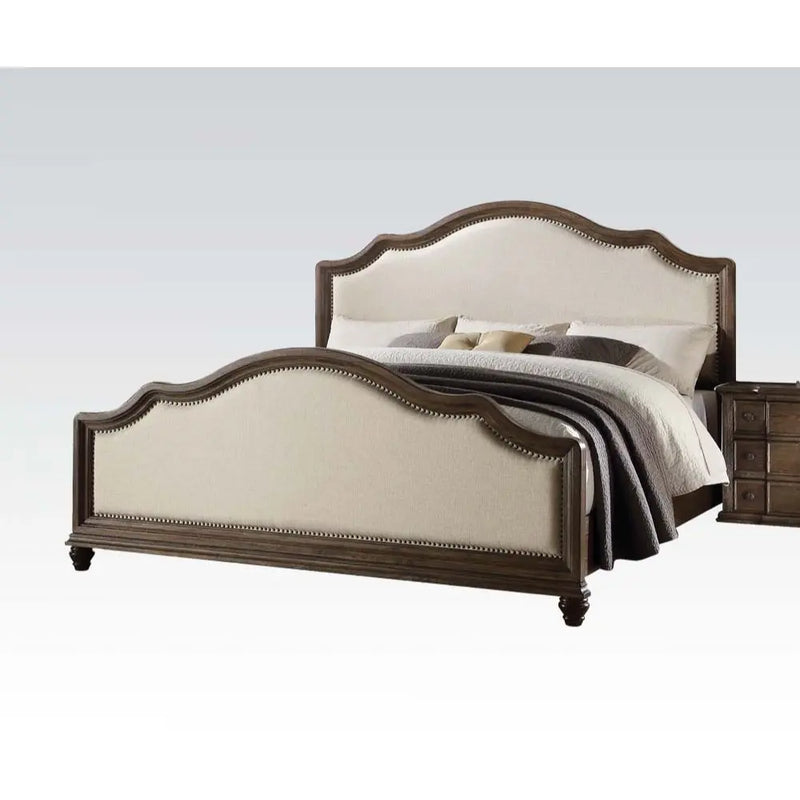 Sage Upholstered California King Bed, Beige iHome Studio