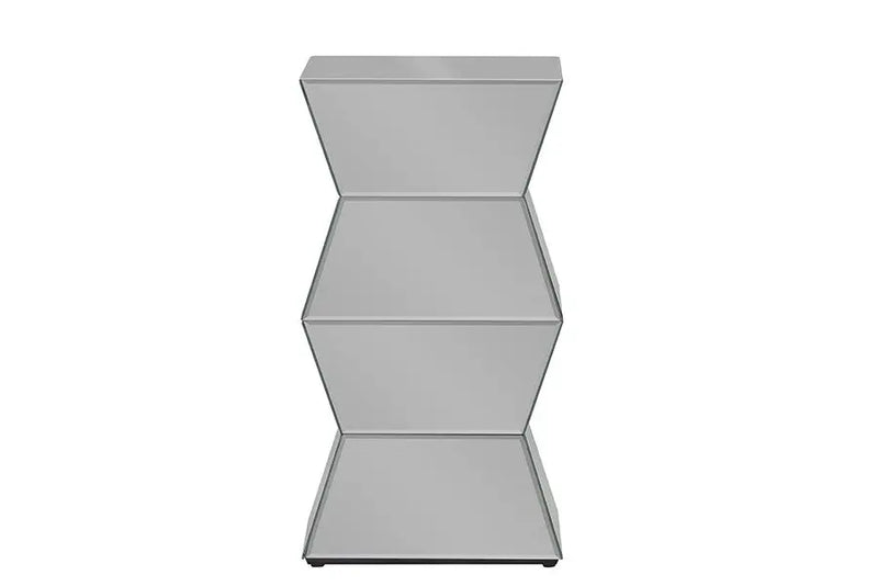Sakina Contemporary Multi-Faceted Mirrored Side Table iHome Studio