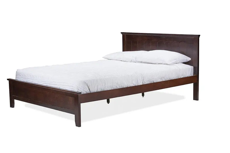 Schiuma Cappuccino Wood Bed Platform Bed w/Headboard (Twin) iHome Studio