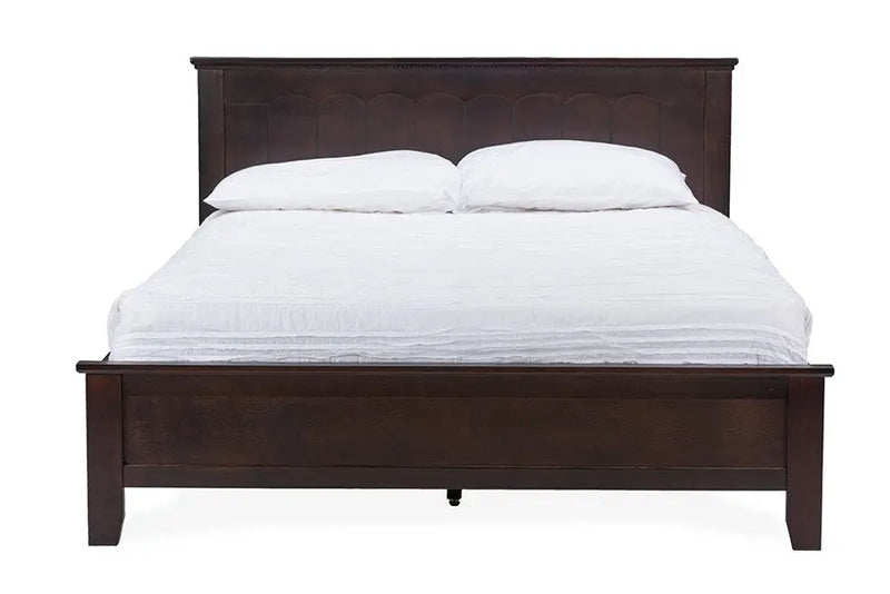 Schiuma Cappuccino Wood Platform Bed w/Headboard (Full) iHome Studio