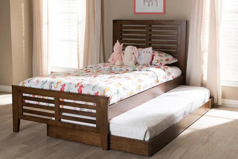 Sedona Brown-Finished Wood Trundle Bed (Twin) iHome Studio