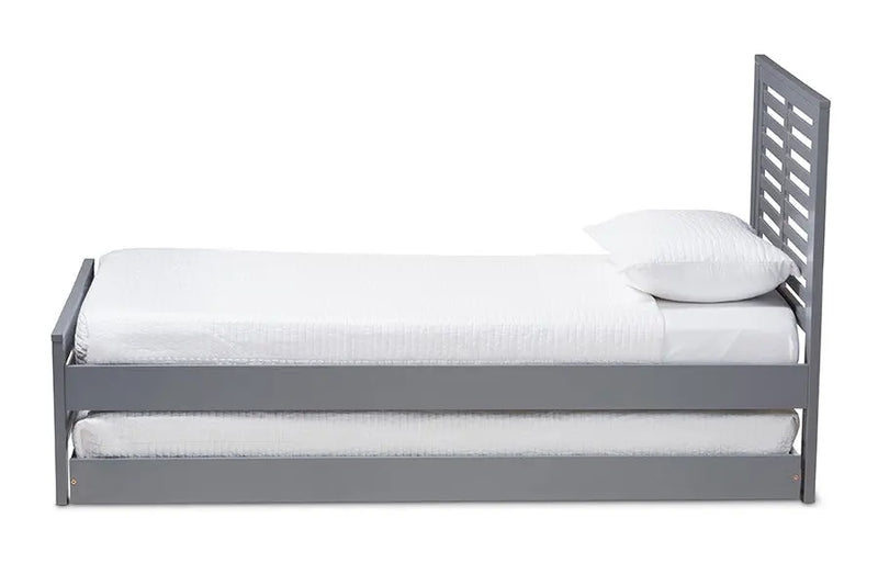Sedona Grey-Finished Wood Trundle Bed (Twin) iHome Studio