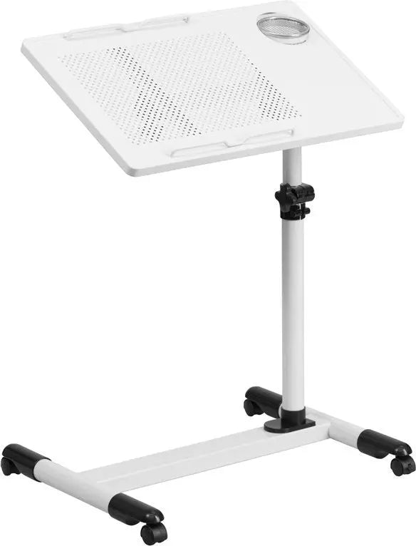 Shasta White Adjustable Height Steel portable Computer Desk iHome Studio