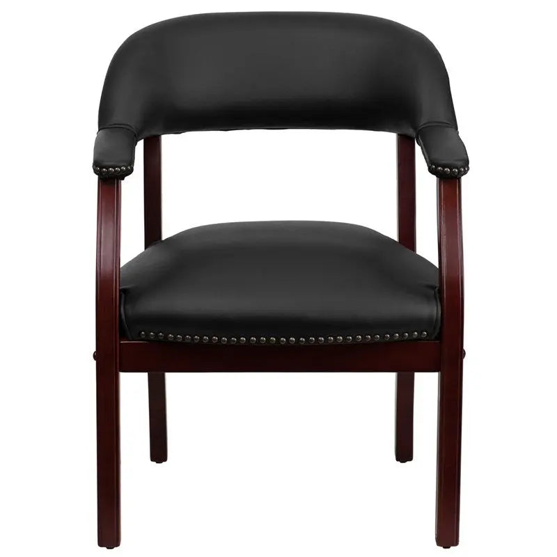 Silkeborg Black Vinyl Luxurious Conference Captain's Chair iHome Studio