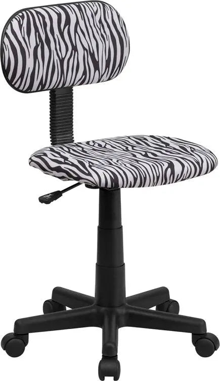 Silkeborg Black & White Zebra Print Swivel Home/Office Task Chair iHome Studio