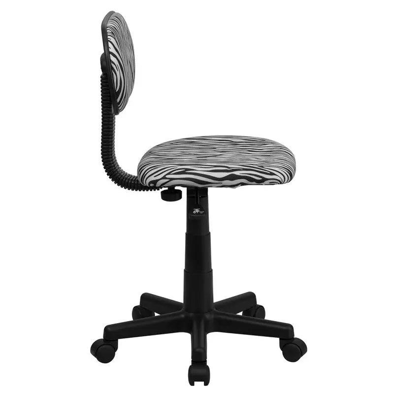 Silkeborg Black & White Zebra Print Swivel Home/Office Task Chair iHome Studio