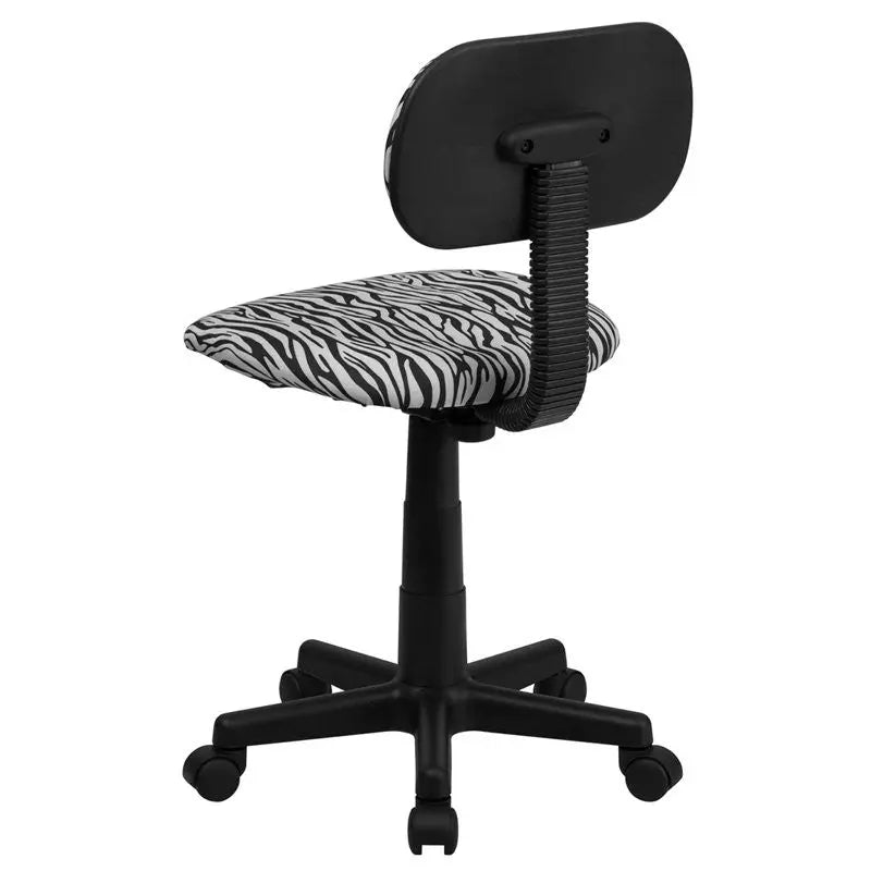 Silkeborg Black & White Zebra Print Swivel Home/Office Task Chair iHome Studio