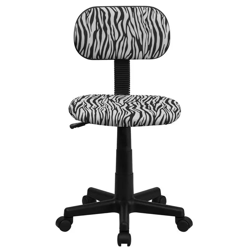 Silkeborg Black & White Zebra Print Swivel Home/Office Task Chair iHome Studio