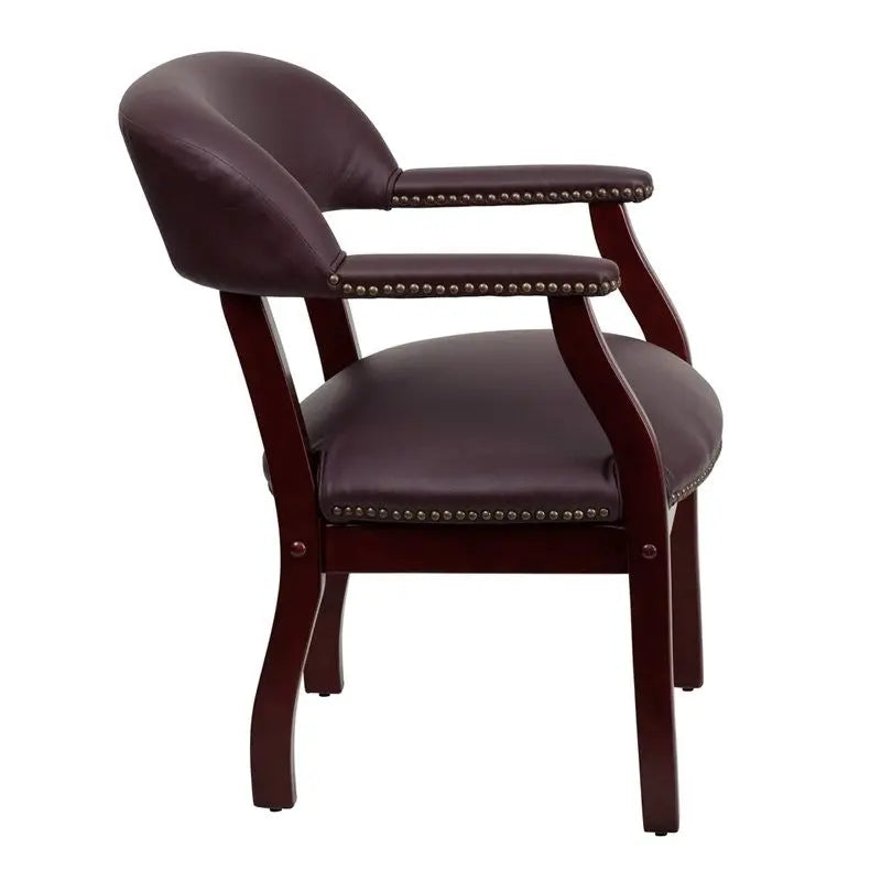 Silkeborg Burgundy Top Grain Leather Conference Chair iHome Studio