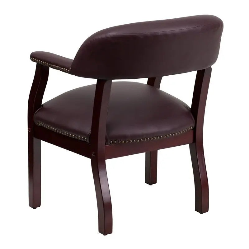 Silkeborg Burgundy Top Grain Leather Conference Chair iHome Studio