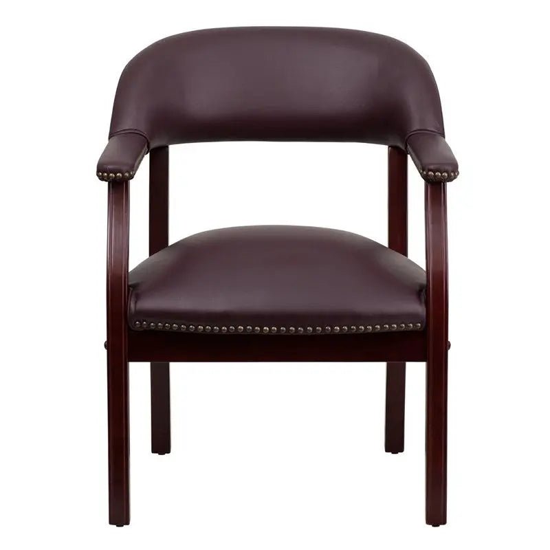 Silkeborg Burgundy Top Grain Leather Conference Chair iHome Studio