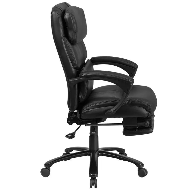Silkeborg High-Back Black Leather Executive Reclining Swivel Chair, Padded Arms iHome Studio