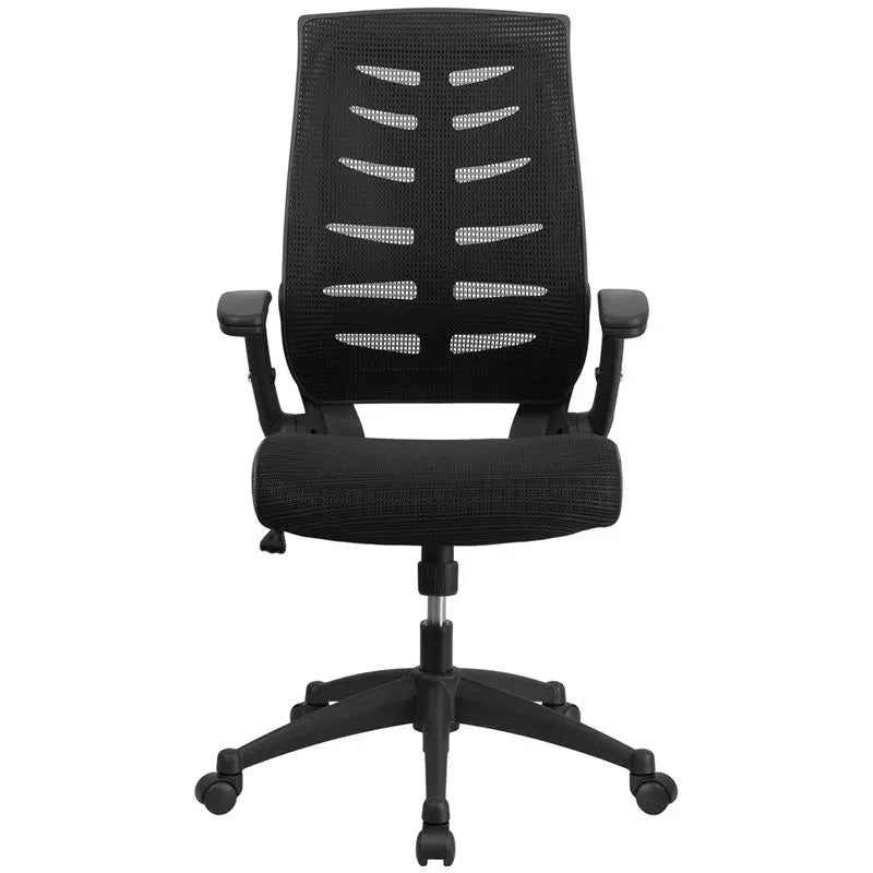 Silkeborg High-Back Black Mesh Executive Swivel Chair w/Height Adjustable, Arms iHome Studio
