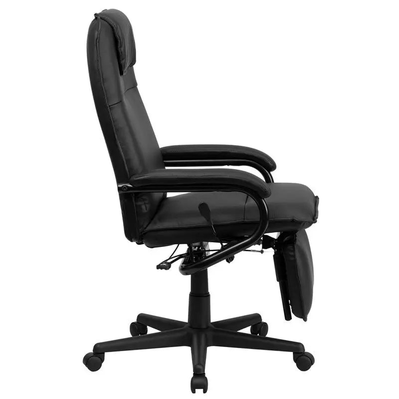 Silkeborg High-Back Black Office Leather Executive Reclining Swivel Chair w/Arms iHome Studio