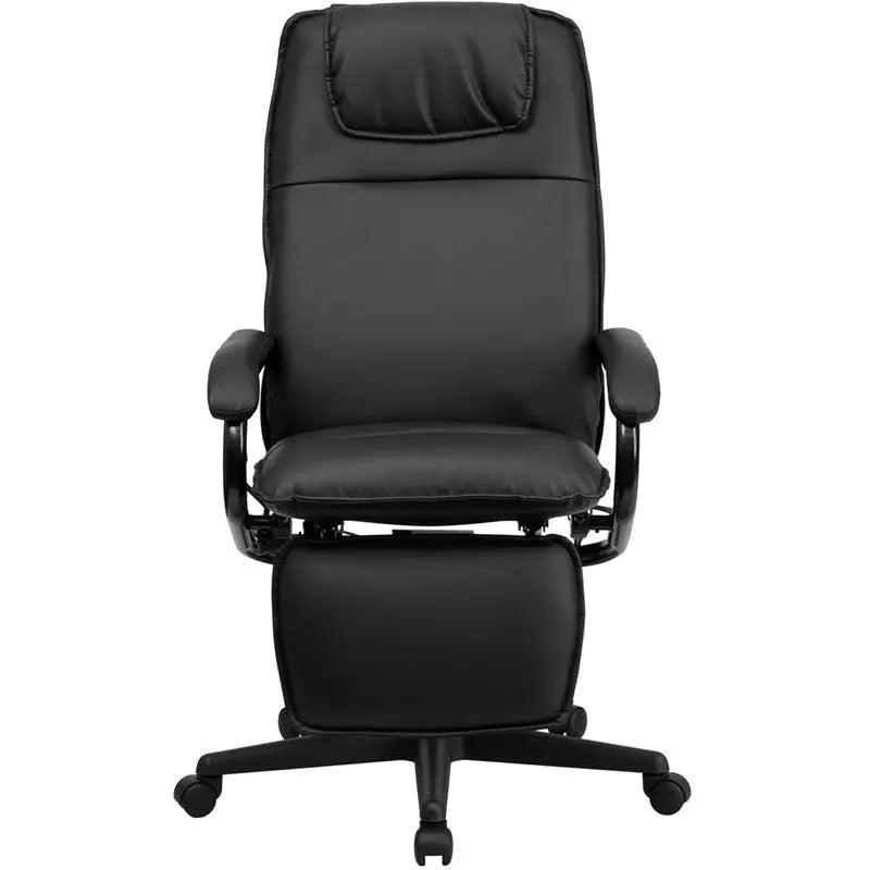 Silkeborg High-Back Black Office Leather Executive Reclining Swivel Chair w/Arms iHome Studio