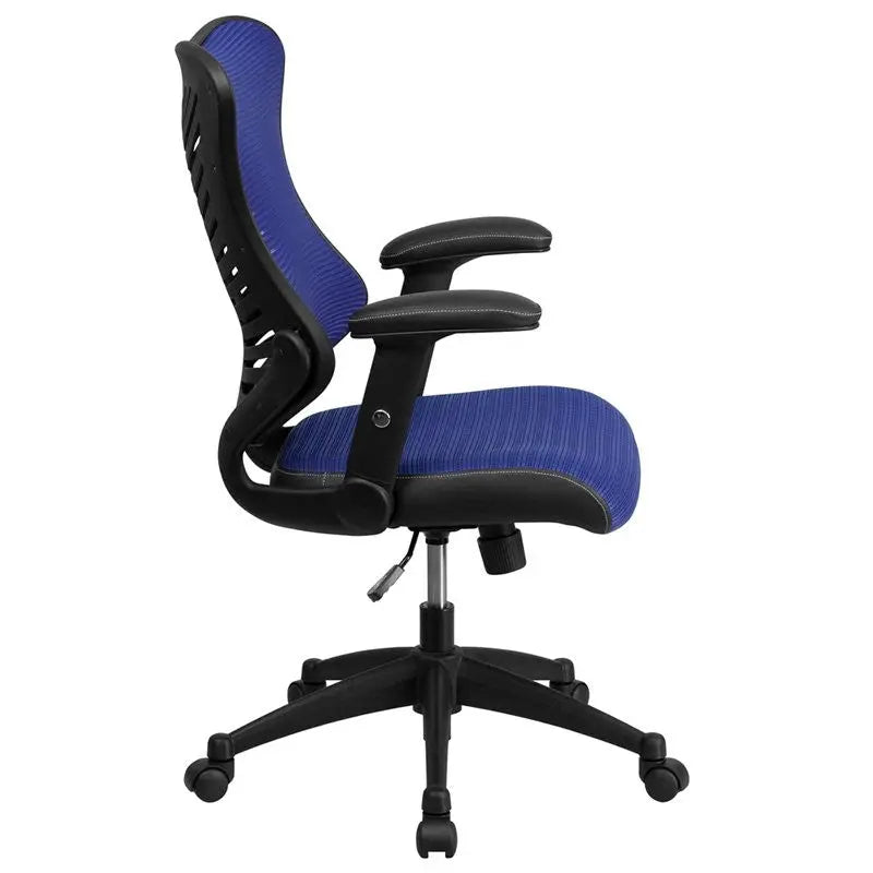 Silkeborg High-Back Blue Mesh Executive Swivel Chair w/Adj Arms iHome Studio