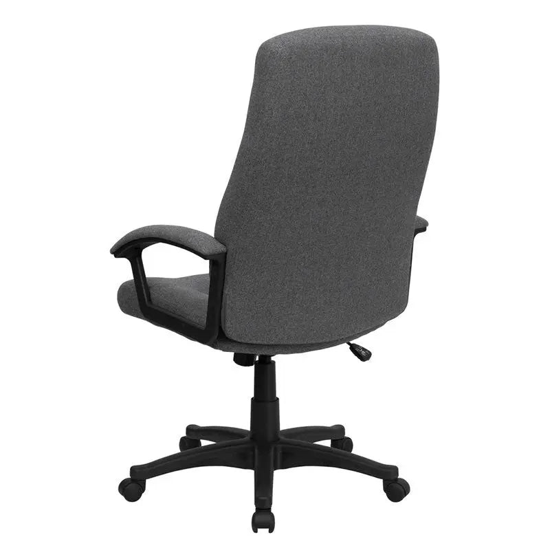 Silkeborg High-Back Gray Fabric Comfort Executive Swivel Chair w/Arms iHome Studio