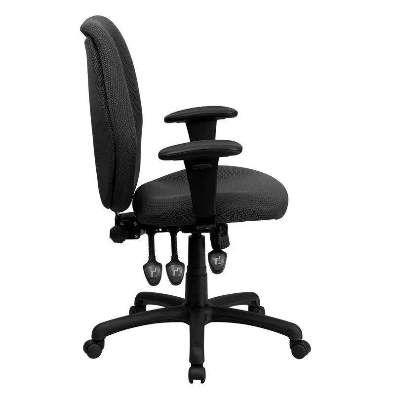 Silkeborg High-Back Gray Fabric Ergonomic Executive Swivel Chair w/Adj Arms iHome Studio