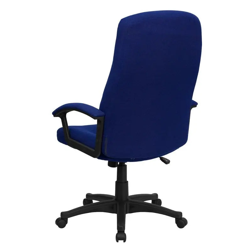 Silkeborg High-Back Navy Blue Fabric Comfort Executive Swivel Chair w/Arms iHome Studio