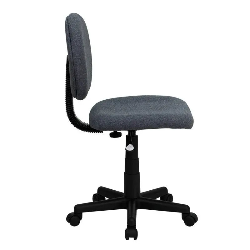 Silkeborg Low-Back Gray Fabric Swivel Home/Office Task Chair iHome Studio