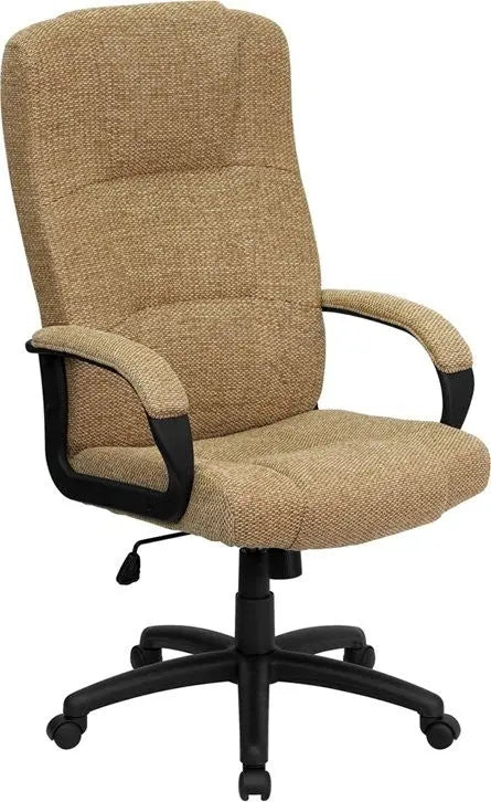Silkeborg Mid-Back Beige Fabric Executive Swivel Chair w/Arms iHome Studio