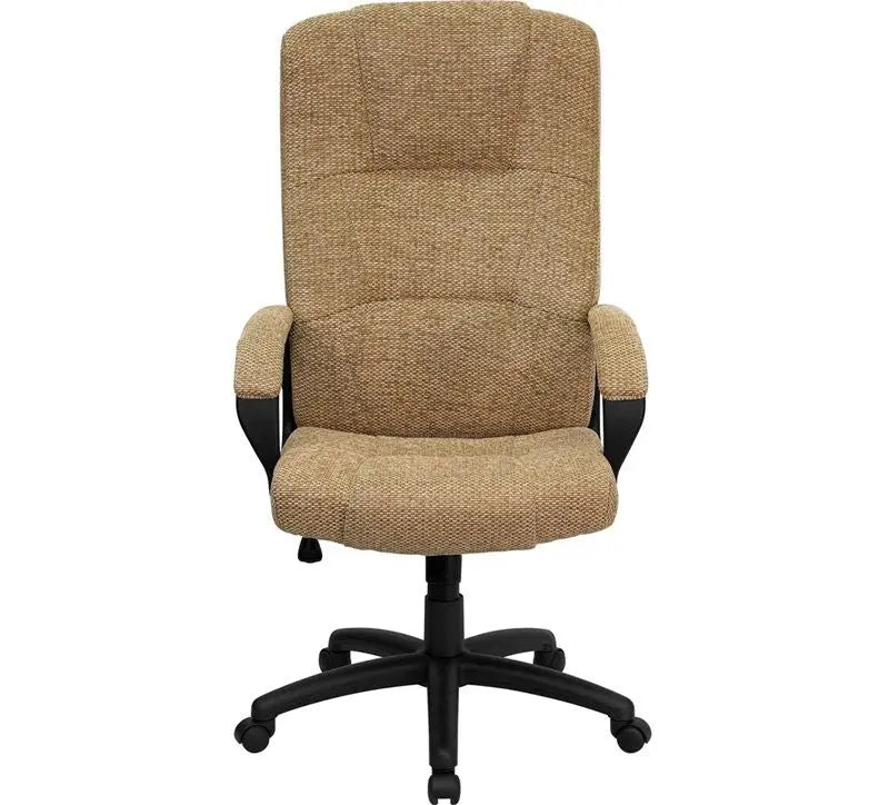 Silkeborg Mid-Back Beige Fabric Executive Swivel Chair w/Arms iHome Studio