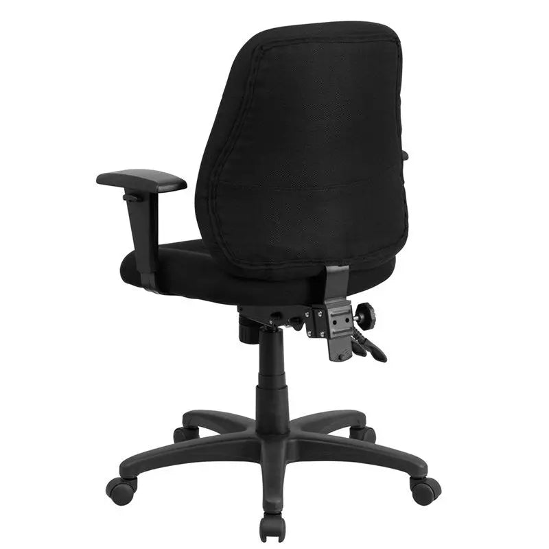 Silkeborg Mid-Back Black Fabric Ergonomic Swivel Home/Office Task Chair w/Arms iHome Studio