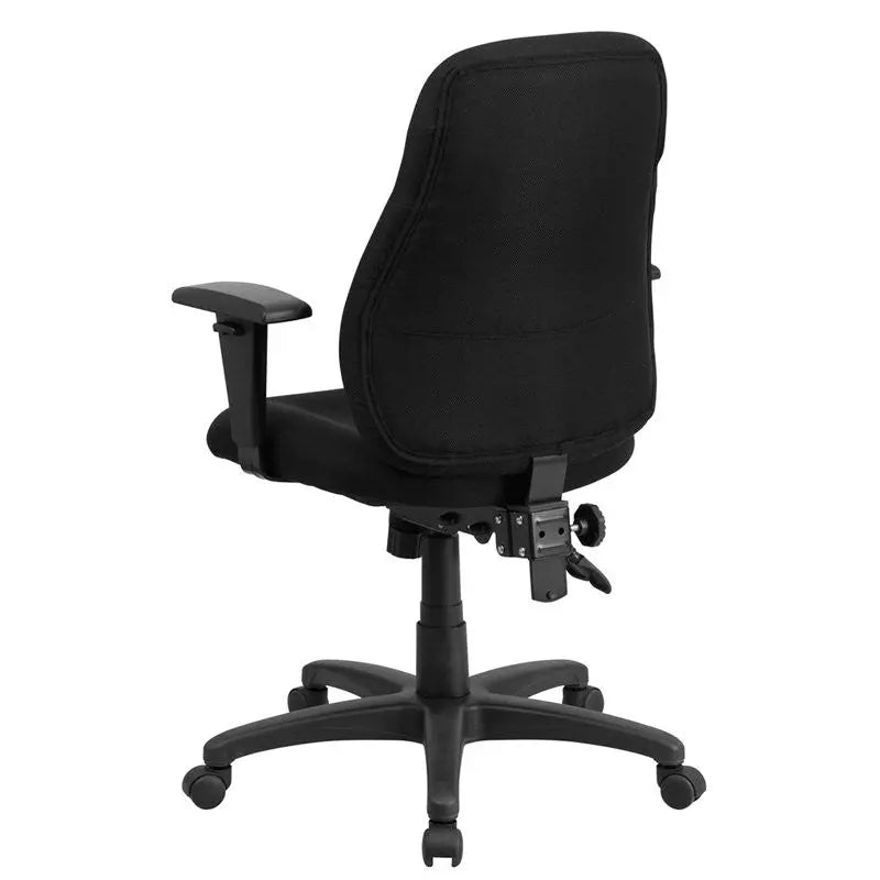 Silkeborg Mid-Back Black Fabric Ergonomic Swivel Home/Office Task Chair, Arms iHome Studio