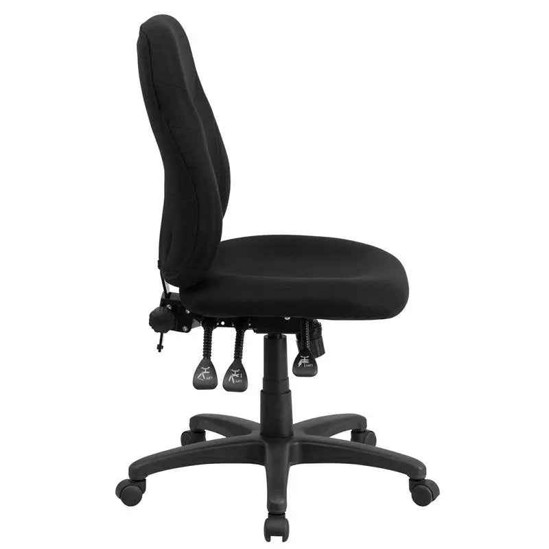 Silkeborg Mid-Back Black Fabric Ergonomic Swivel Home/Office Task Chair, Tilt iHome Studio