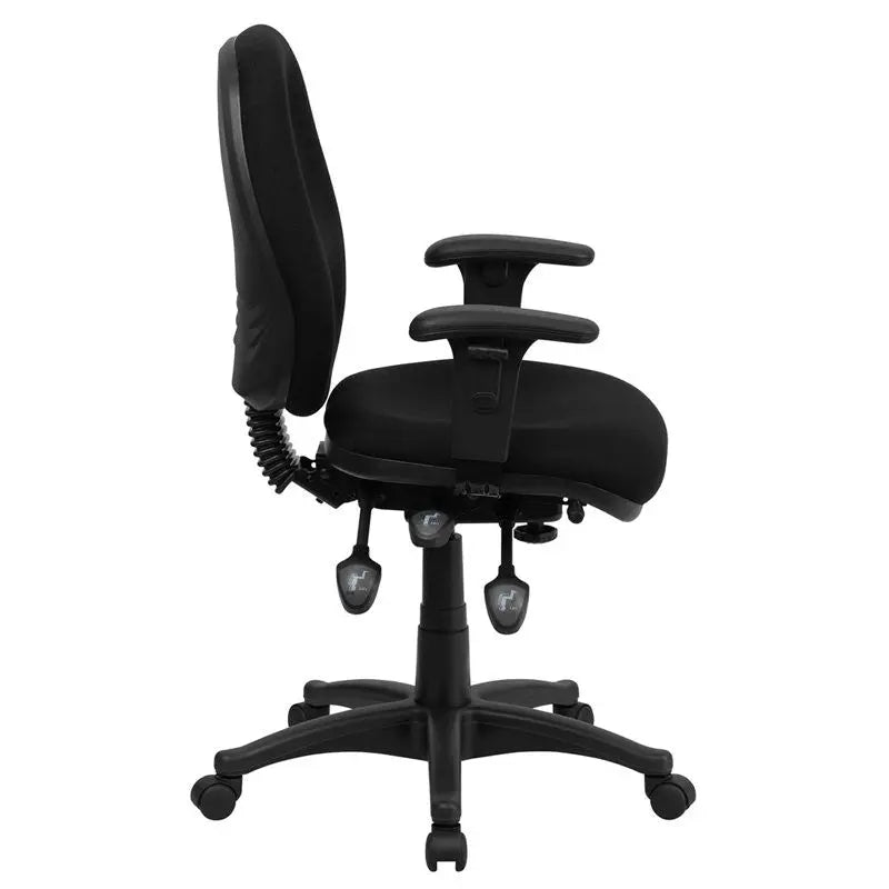 Silkeborg Mid-Back Black Fabric Executive Swivel Chair w/Adj Arms iHome Studio