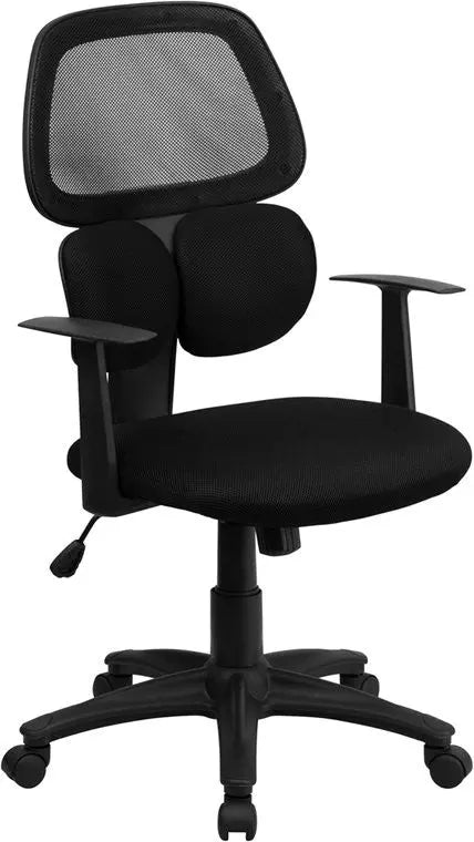 Silkeborg Mid-Back Black Mesh Swivel Home/Office Task Chair w/Arms iHome Studio