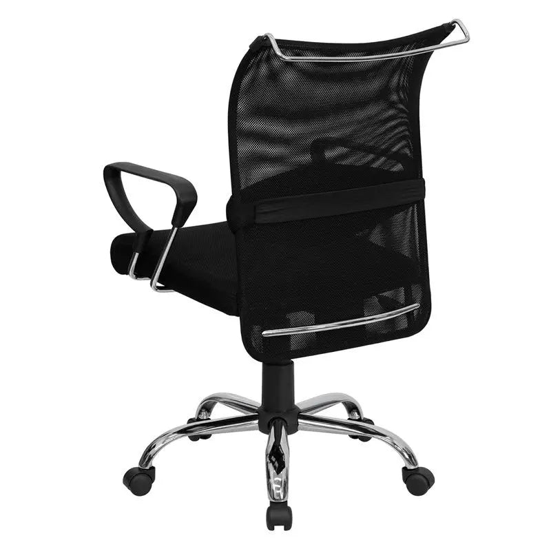 Silkeborg Mid-Back Black Mesh Swivel Manager's Chair w/Tilt-Lock, Arms iHome Studio