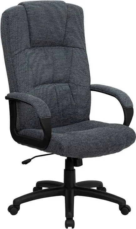 Silkeborg Mid-Back Gray Fabric Executive Swivel Chair w/Arms iHome Studio