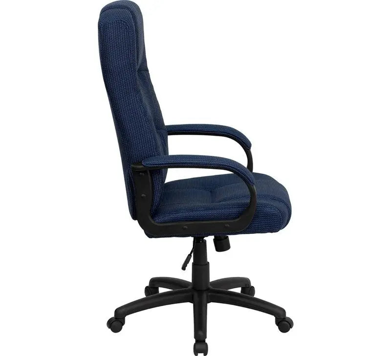 Silkeborg Mid-Back Navy Blue Fabric Executive Swivel Chair w/Arms iHome Studio