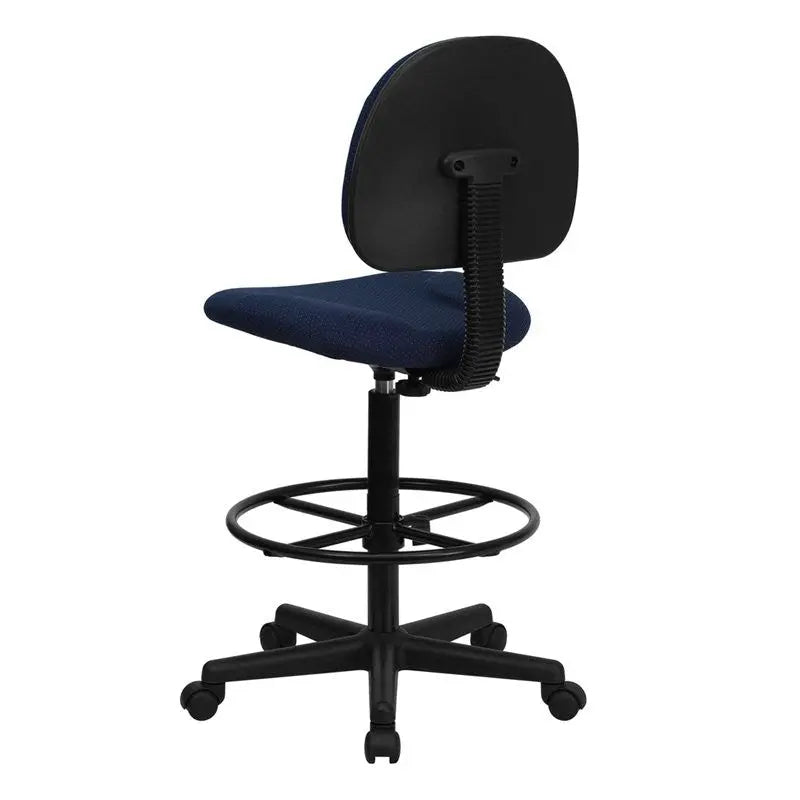 Silkeborg Navy Blue Patterned Fabric Professional Drafting Chair iHome Studio