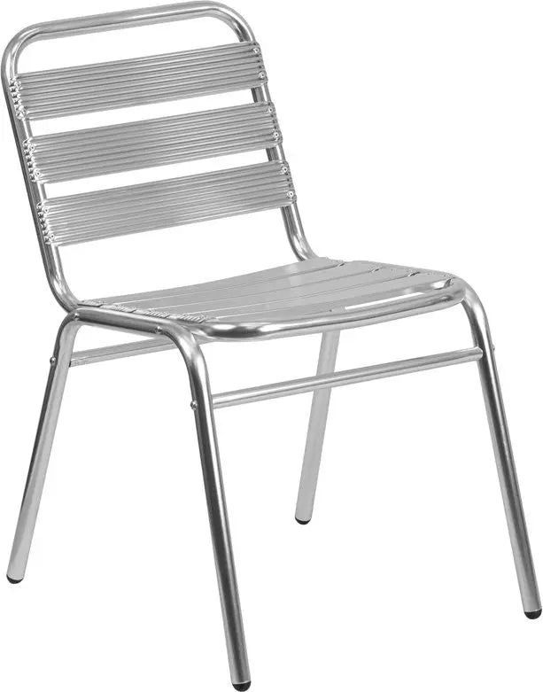 Skovde Aluminum Stack Chair w/Triple Slat Back for Patio/Bar/Restaurant iHome Studio