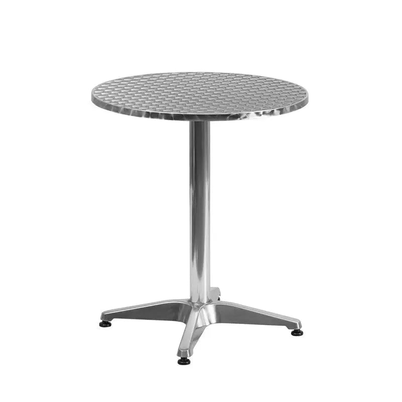 Skovde Round 23.5'' Aluminum Table w/Base for Patio/Bar iHome Studio