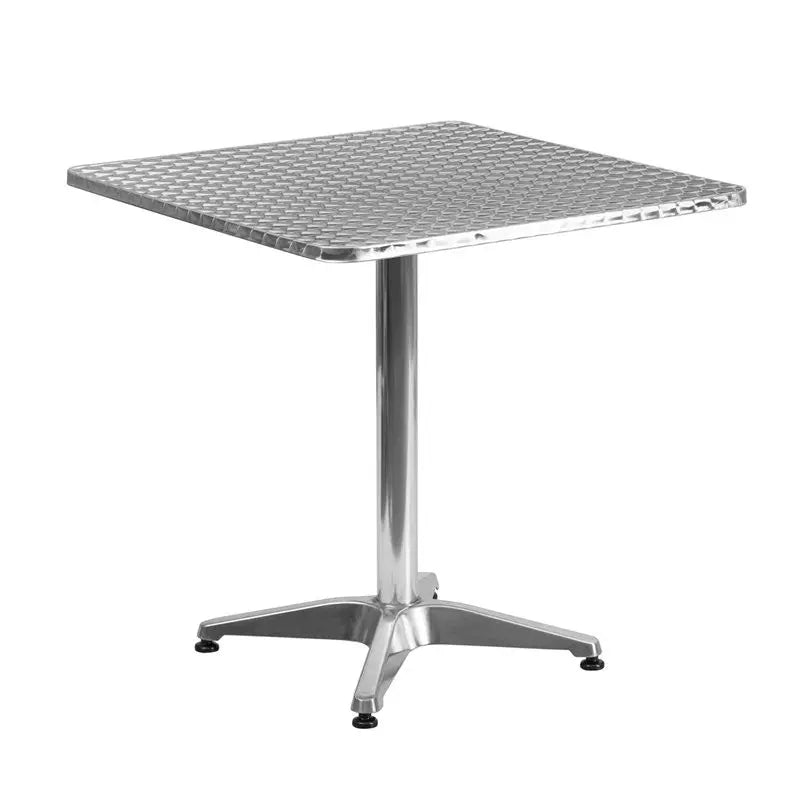 Skovde Square 27.5'' Aluminum Table w/Base for Patio/Bar iHome Studio