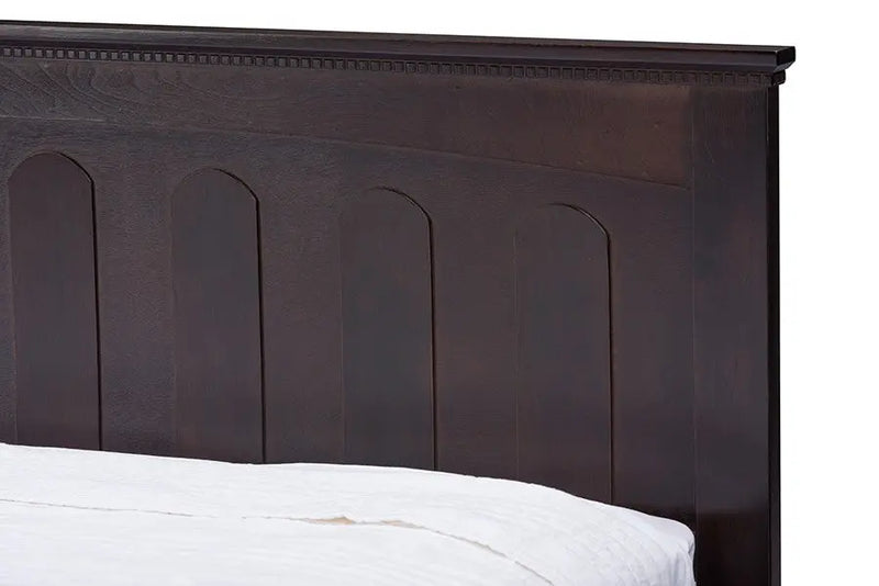Spuma Cappuccino Wood Platform Bed w/Headboard (Twin) iHome Studio