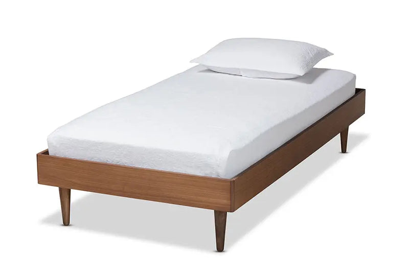 Stirling Ash Walnut Finished Wood Platform Bed Frame (Twin) iHome Studio